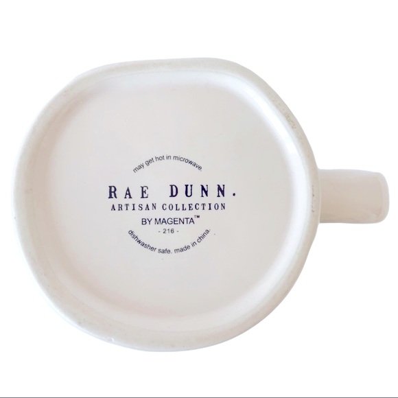 RAE DUNN Green Tea Mug White Outside Green Inside - Picture 3 of 4